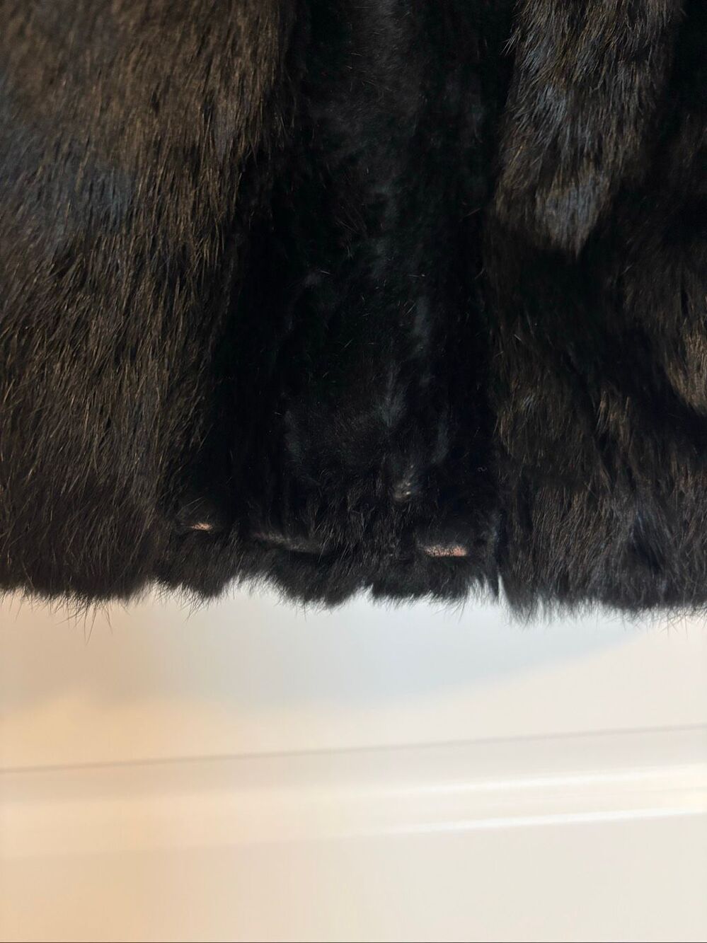 Vintage Genuine Rabbit Fur Coat Black Oversized Fits Like A Women’s XL 2X - Picture 14 of 16